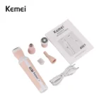 Kemei Women's Trimmer for Face, Nose, Eyebrow, Body 4 in 1 Shaver Suite KM-3024 - Image 3