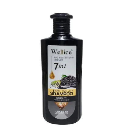 Wellice 7 in 1 Anti - Hair Loss Black Sesame Hyalruonic Acid & Soothing Frizz Shampoo 400g