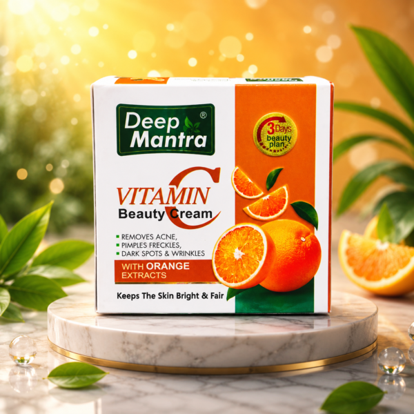 Deep Mantra Vitamin C Beauty Cream with Orange Extract – Brightening & Moisturizing Face Cream
