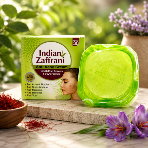 Indian Zaffrani Anti Acne Cream with Saffron Extract – Daily Face Care for Acne & Pimples