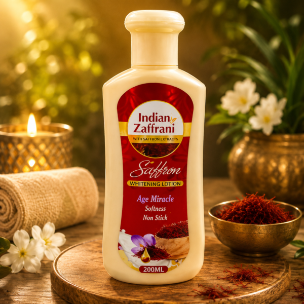 Indian Zaffrani Saffron Whitening Lotion with Saffron Extract – Moisturizing Body Lotion, 200ml