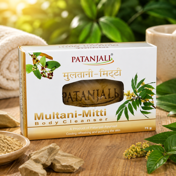 Patanjali Multani Mitti Body Cleanser Soap 75g – Ayurvedic Cooling & Refreshing Skin Cleanser
