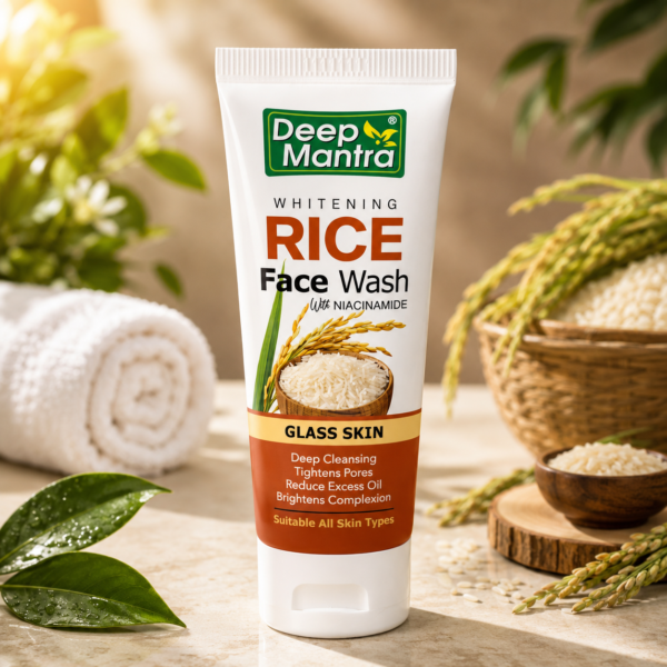 Deep Mantra Whitening Rice Face Wash with Niacinamide – Deep Cleansing & Glass Skin