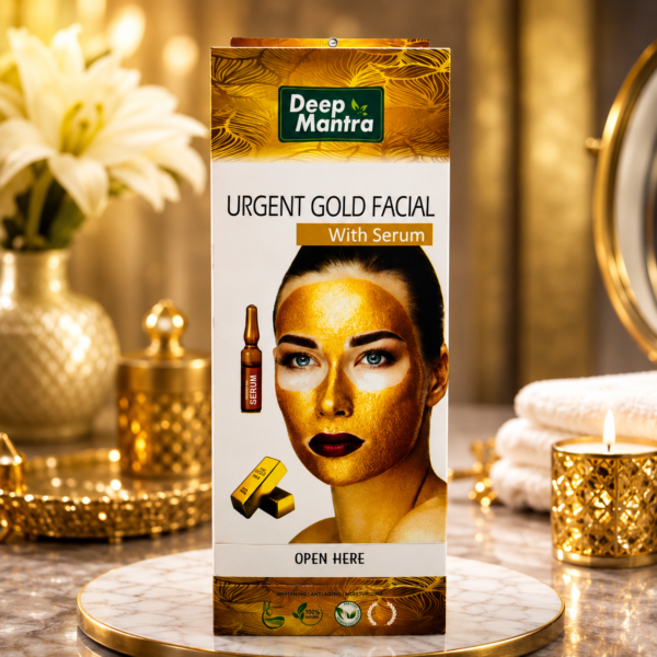 Deep Mantra Urgent Gold Facial with Serum – Whitening & Moisturizing Facial Kit