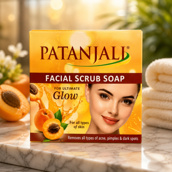 Patanjali Facial Scrub Soap for Glowing Skin – Apricot Facial Cleansing Bar