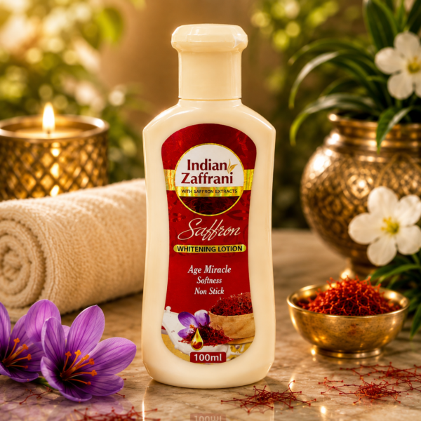 Indian Zaffrani Saffron Whitening Lotion – Moisturizing Body Lotion for Soft, Smooth Skin, 100ml