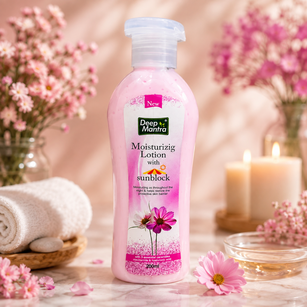 9f123385-ef36-401b-8ec5-c894b4d5c0b4 Deep Mantra Moisturizing Lotion with Sunblock 200ml - Image 1