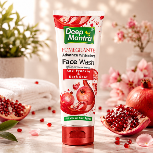 Deep Mantra Pomegranate Advance Whitening Face Wash – Multivitamin Face Cleanser for Dark Spots, Uneven Skin Tone & All Skin Types