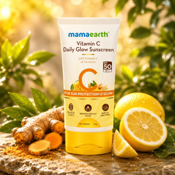 Mamaearth Vitamin C Daily Glow Sunscreen SPF 50 PA+++