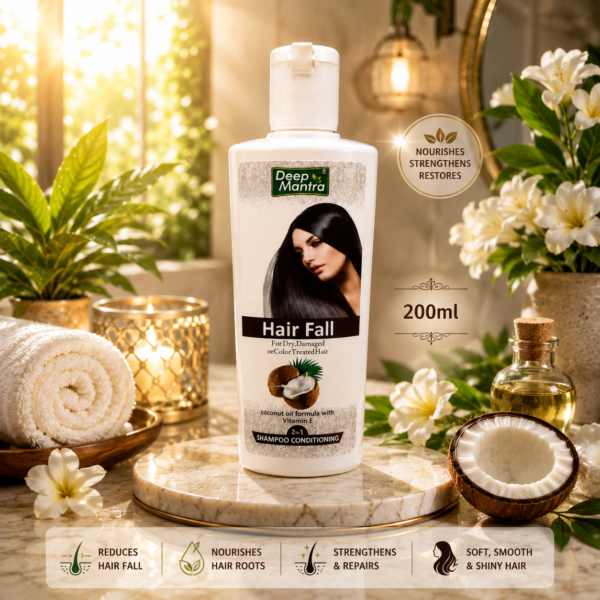 Deep Mantra Hair Fall 2-in-1 Shampoo & Conditioner with Coconut Oil & Vitamin E – 200ml/700ml