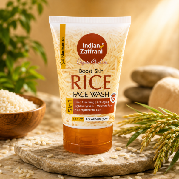 Indian Zaffrani Rice Face Wash with Niacinamide – Deep Cleansing & Hydrating Facial Cleanser for All Skin Types